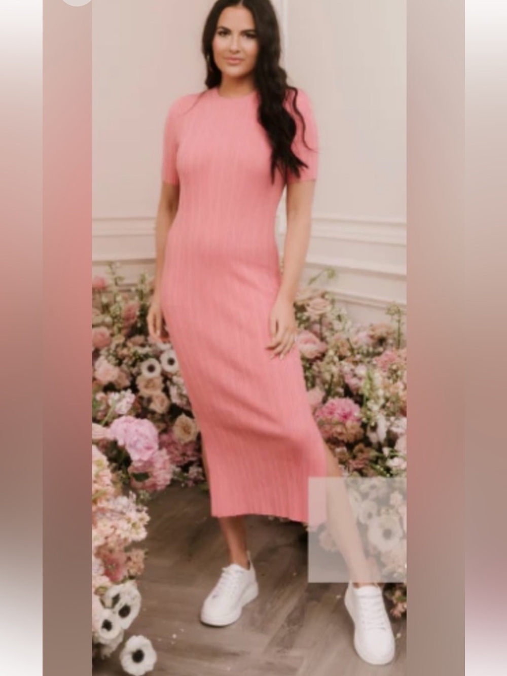 Rachel Parcell Pink Midi knit Sweater Dress